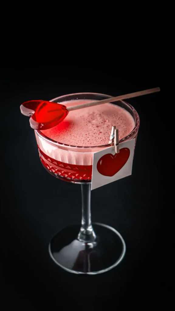 Drink walentynkowy z puszystą pianką i lizakiem w kształcie serca – Just Friends Poznań